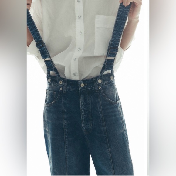 We The Free/Free People Berkley Suspender Jeans NWT SIZE 26 - Picture 2 of 8